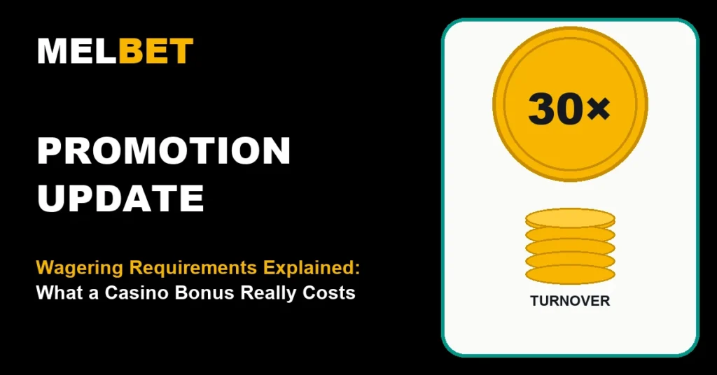 Wagering requirements explained: 30x turnover multiplier on a casino bonus