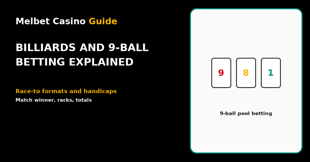 Billiards and 9-ball betting explained: Melbet Casino Guide featured graphic